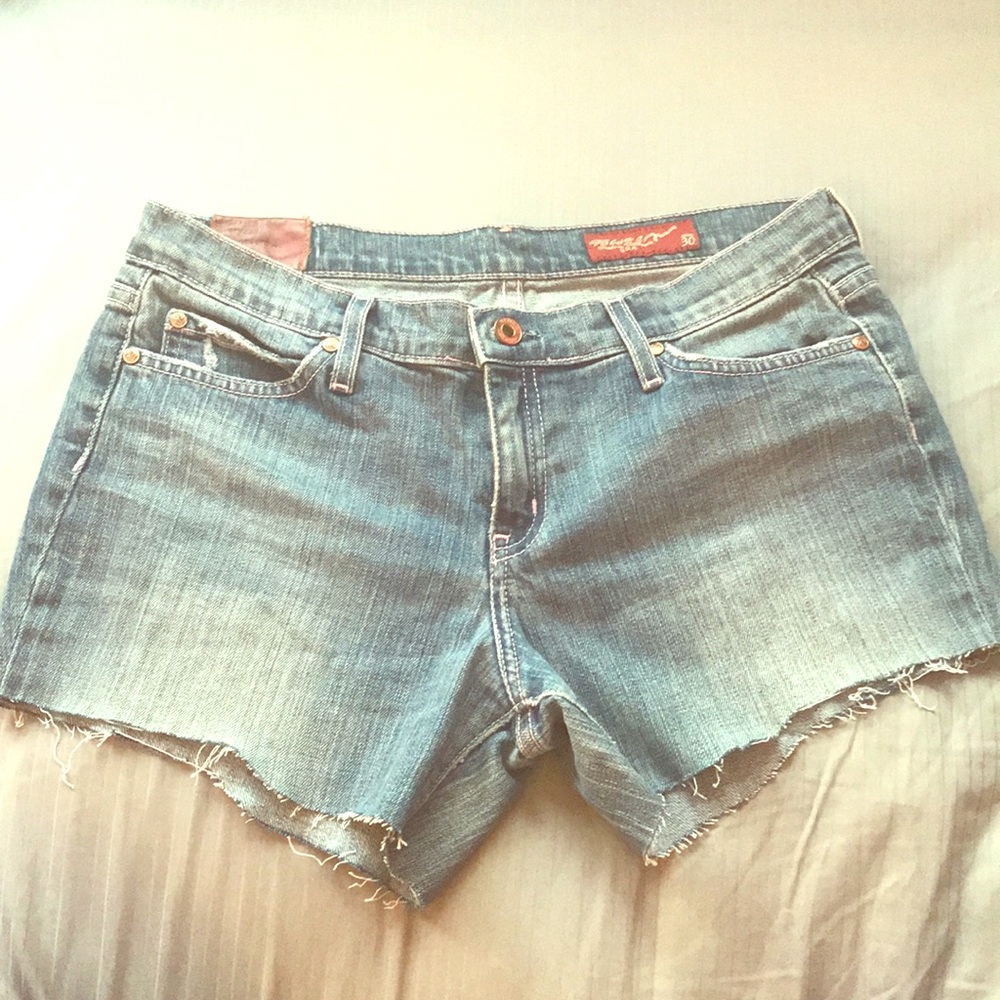 California made Blue denim cut off jeans